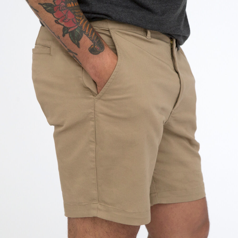 Blade Blue Cotton Stretch Twill Shorts Made in USA