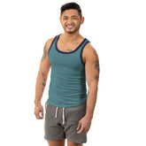 Teal Blue Tri-Blend Varsity Tank Top