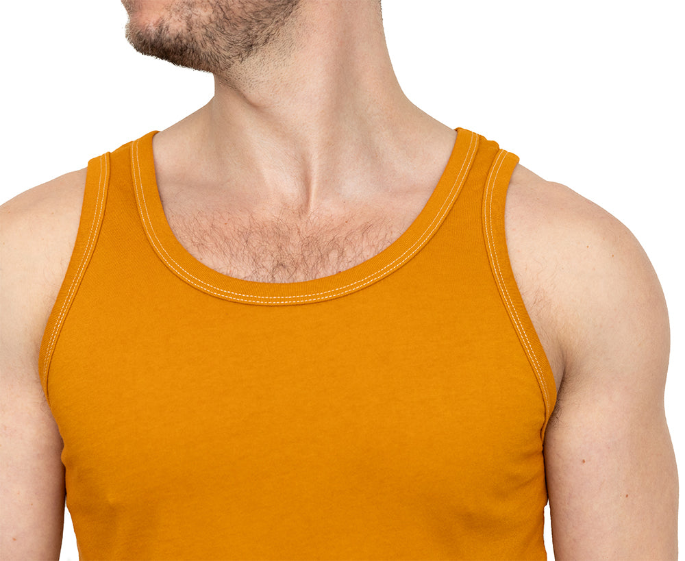 The &quot;Bruiser&quot; Cotton Tank Top in Varsity Gold