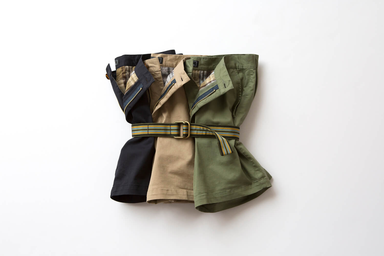 Olive Cotton Stretch Twill Shorts - Made in USA