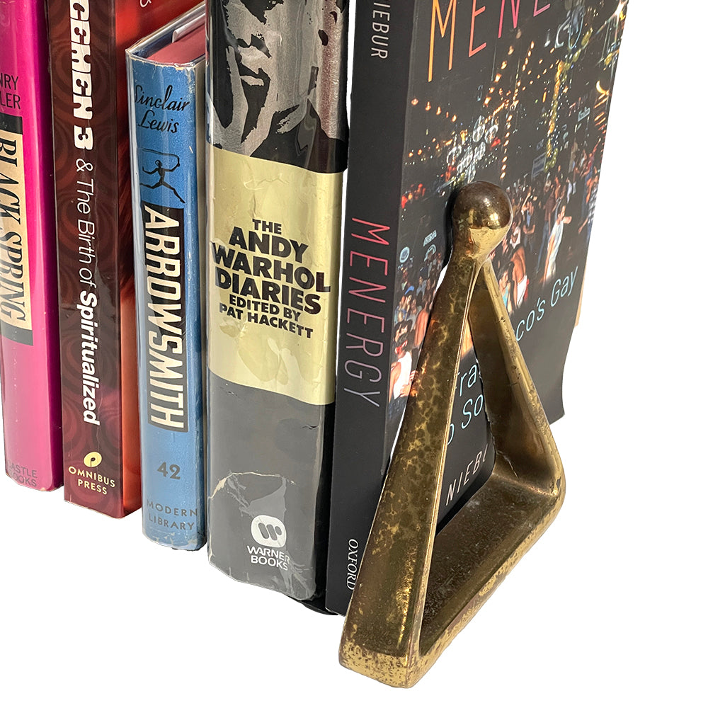 Vintage Ben Seibel for Jenfred Ware Brass Triangular Bookends