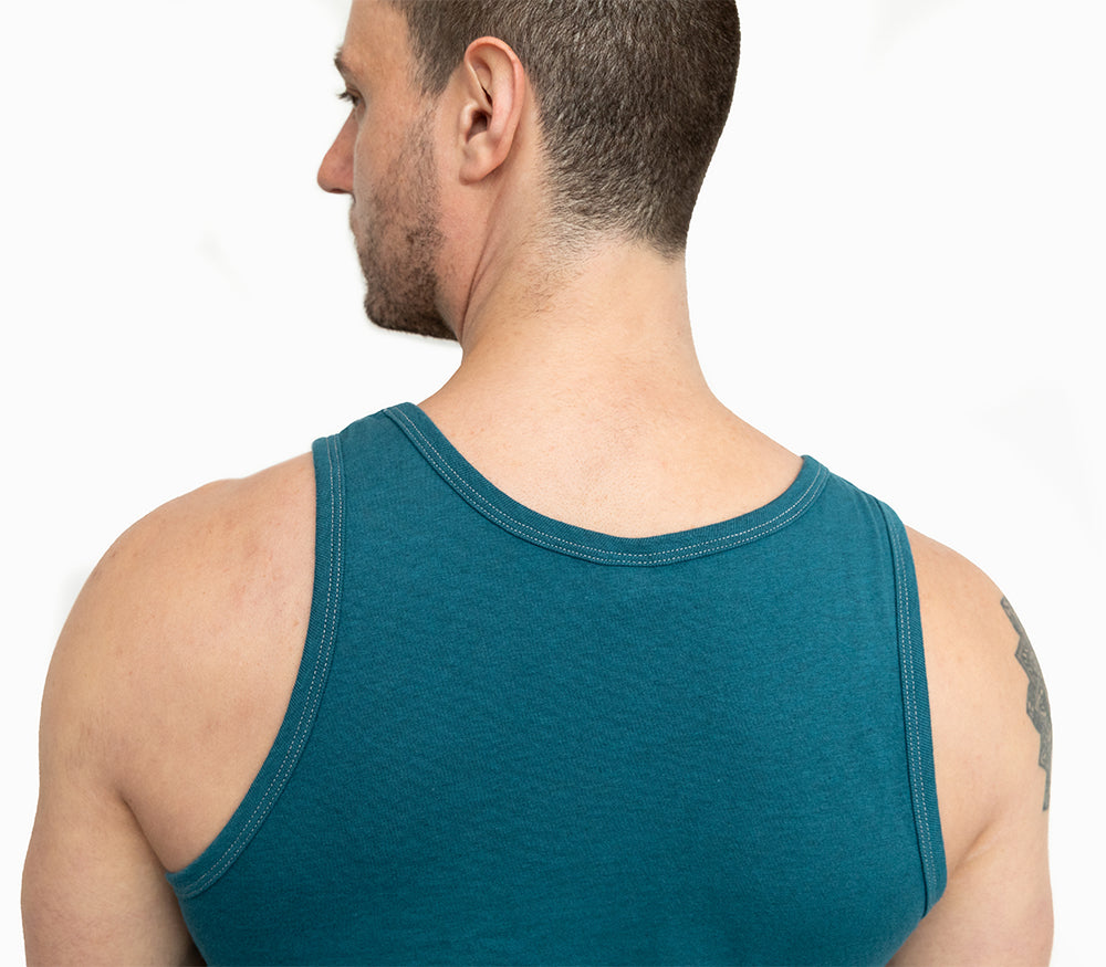 The &quot;Bruiser&quot; Cotton Tank Top in Teal Blue