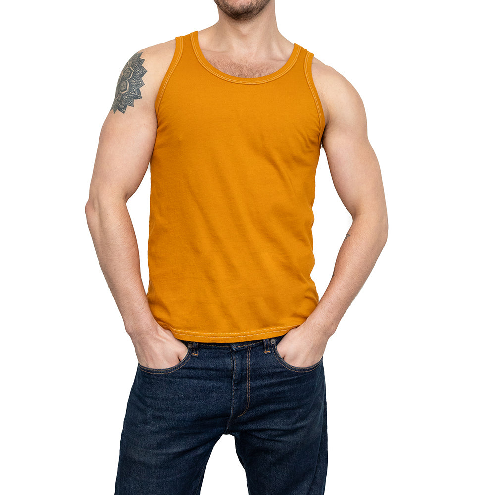 The &quot;Bruiser&quot; Cotton Tank Top in Varsity Gold