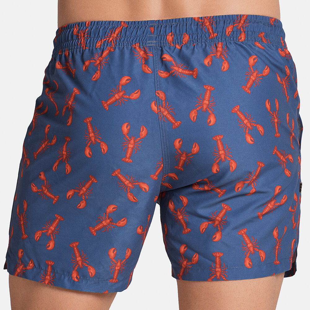 5&quot; Inseam Swim Trunk in Blue &amp; Red Lobster Print