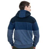 Blue Colorblock Stripe Popover Hoodie