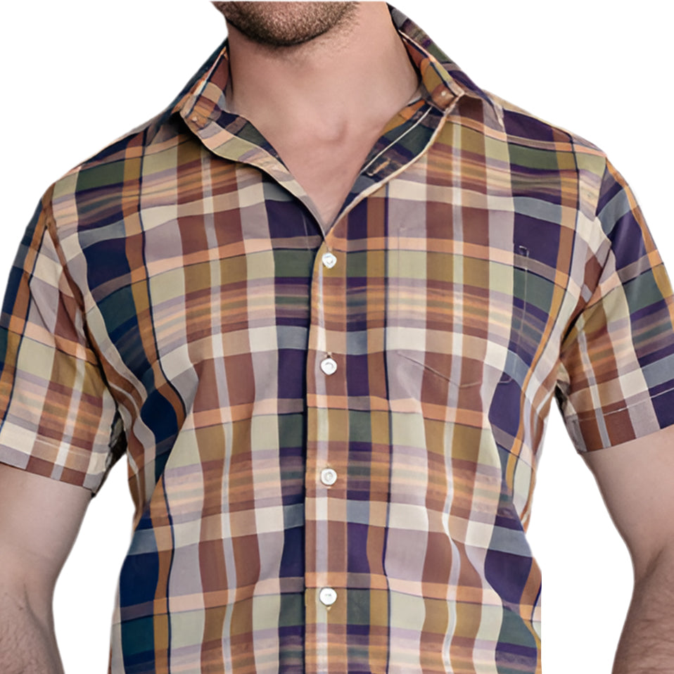 DANTE Short Sleeve Shirt in Madras Plaid