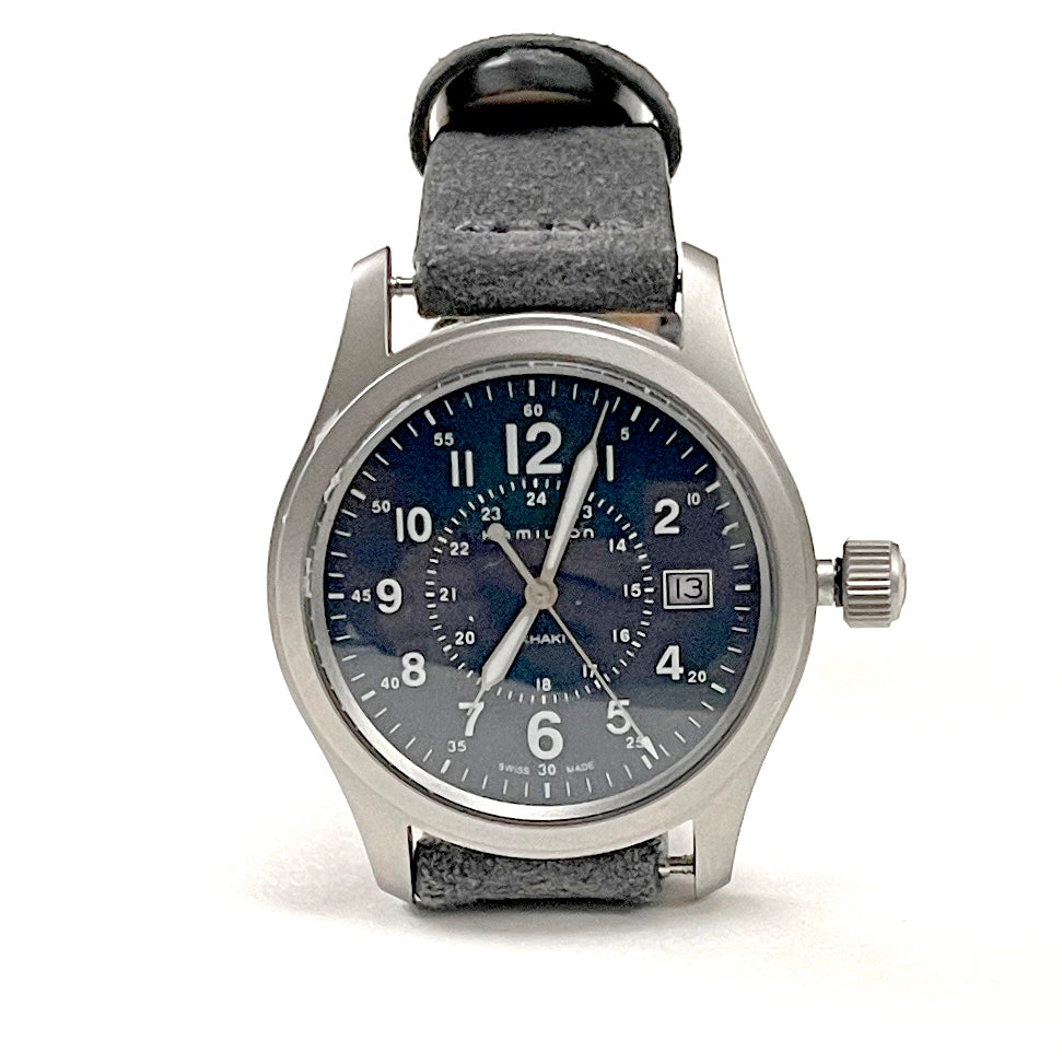 Vintage Hamilton Blue Military Khaki Field Watch