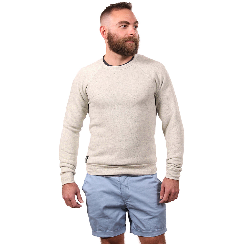 Oatmeal Heather Tri-Blend Raglan Sleeve Crewneck Sweatshirt