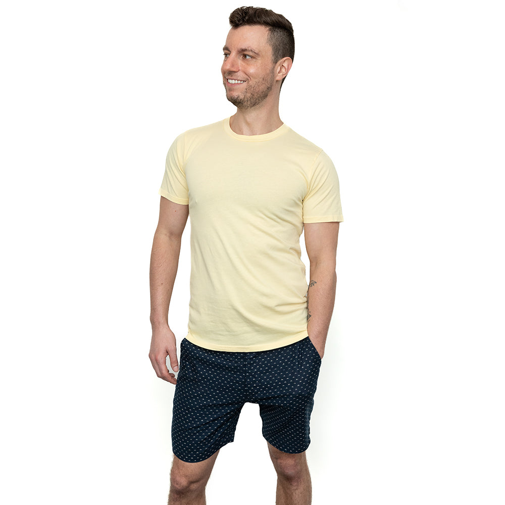 Soft Yellow Pigment Dyed Cotton Classic Short Sleeve Tee - Made In USA