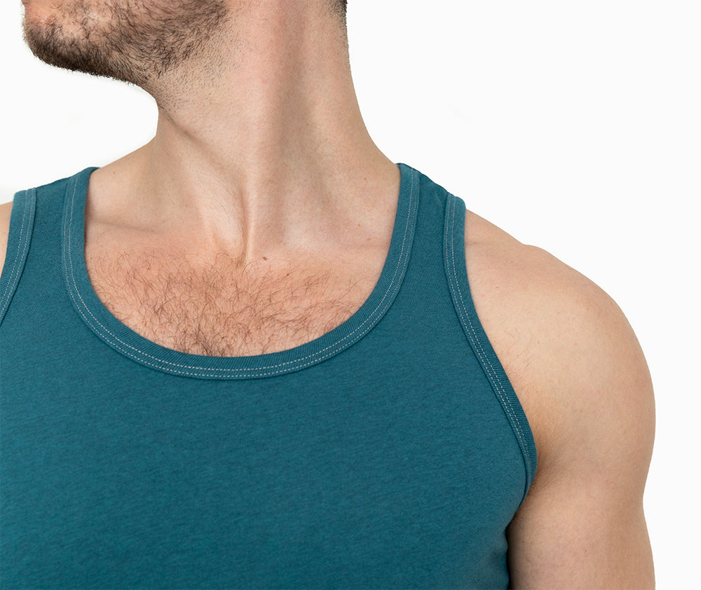 The &quot;Bruiser&quot; Cotton Tank Top in Teal Blue