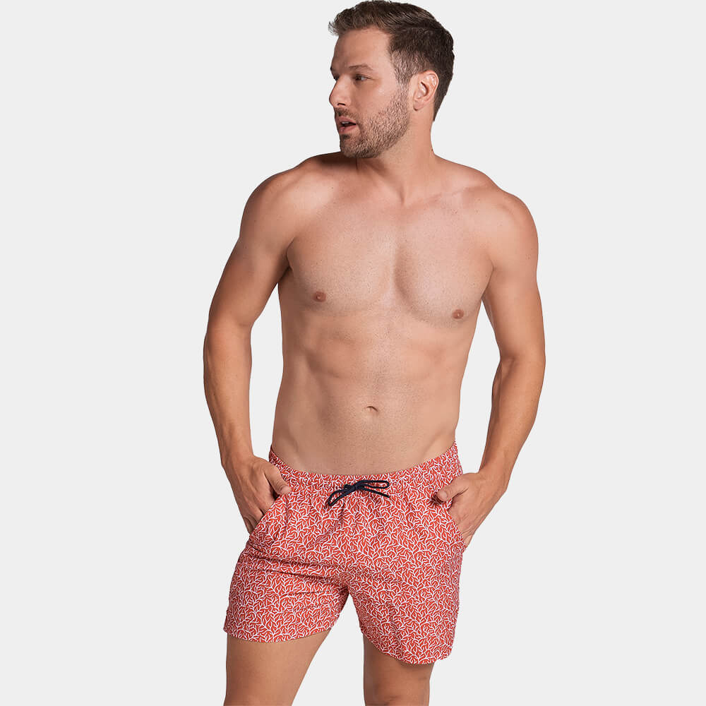 5&quot; Inseam Swim Trunk in Red Coral Print