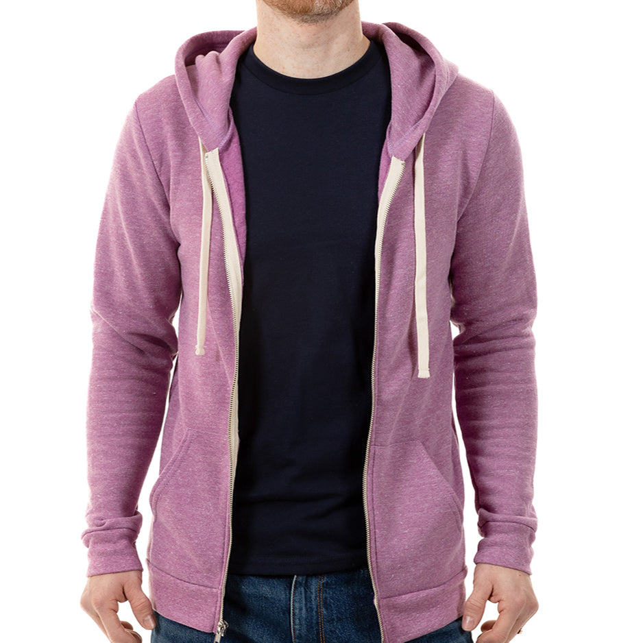 Orchid Purple Heather Full Zip Hoodie