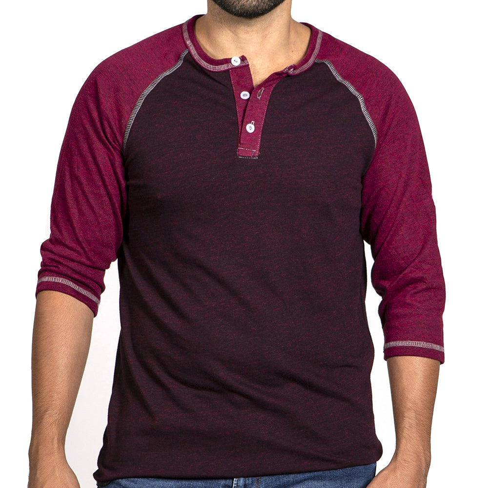 Purple 3/4 Sleeve Henley