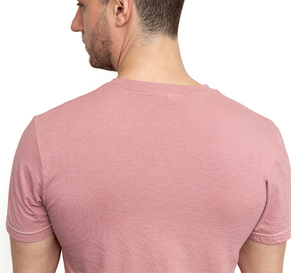 Short Sleeve Henley Tee in Spring Pink