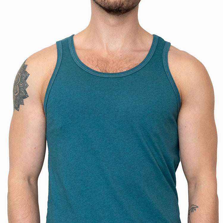 The &quot;Bruiser&quot; Cotton Tank Top in Teal Blue