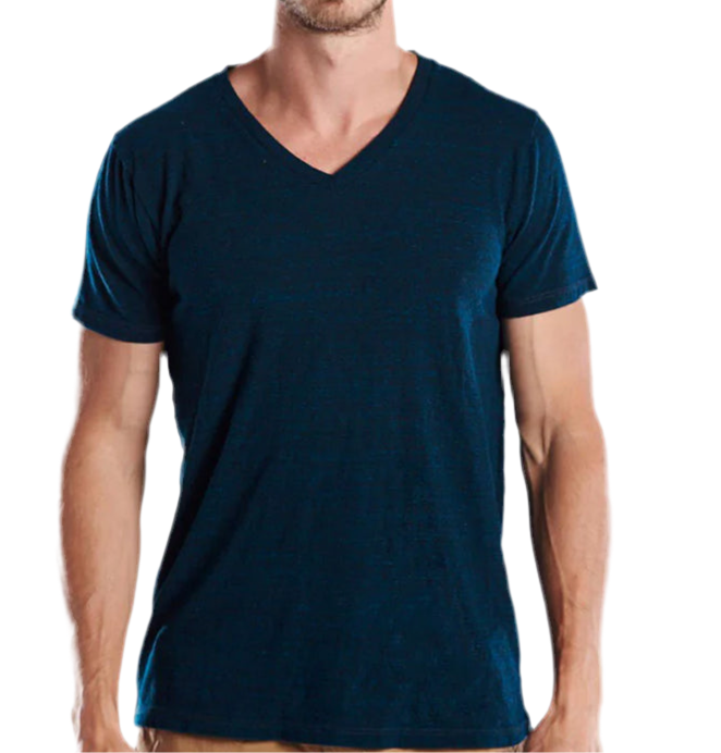 Aqua Blue Heather Tri Blend V-Neck T-Shirt