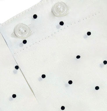 “FELIX&quot; - White With Black Polka Dot Print Boxer Short - Made In USA