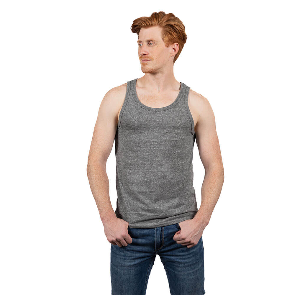 Light Grey Heather Tri-Blend Varsity Tank Top