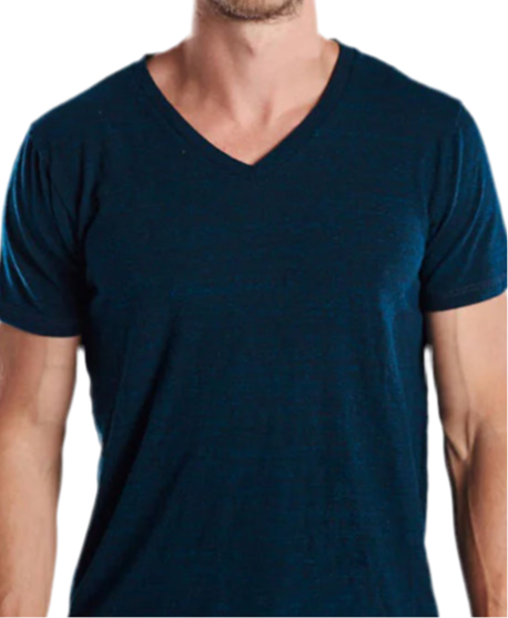 Aqua Blue Heather Tri Blend V-Neck T-Shirt