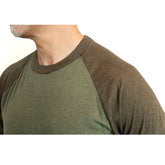 Olive & Espresso Contrast 3/4 Raglan Sleeve Baseball Tee