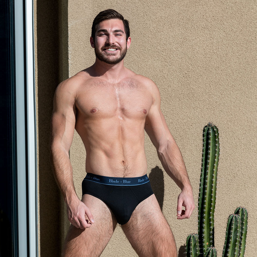 Black Active Mesh Low Rise Brief Underwear - Made In USA