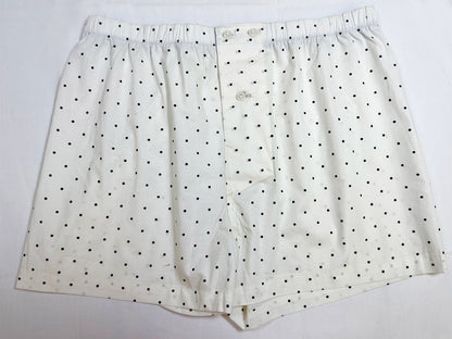 “FELIX&quot; - White With Black Polka Dot Print Boxer Short - Made In USA