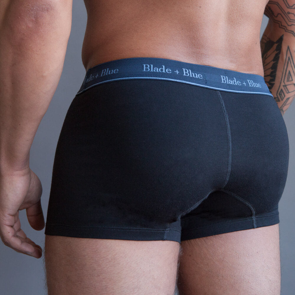 Black Knit Trunk Underwear - Made In USA