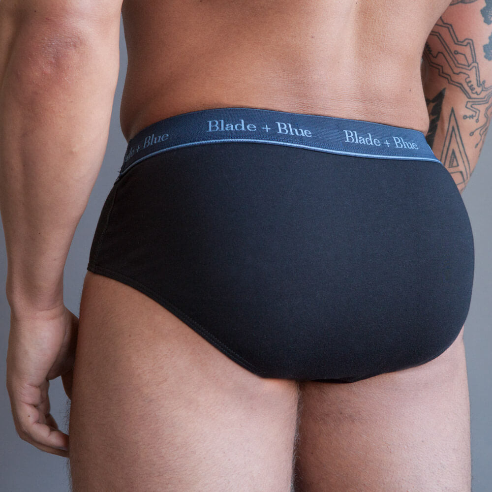 Black Classic Fit Brief Underwear - Made In USA