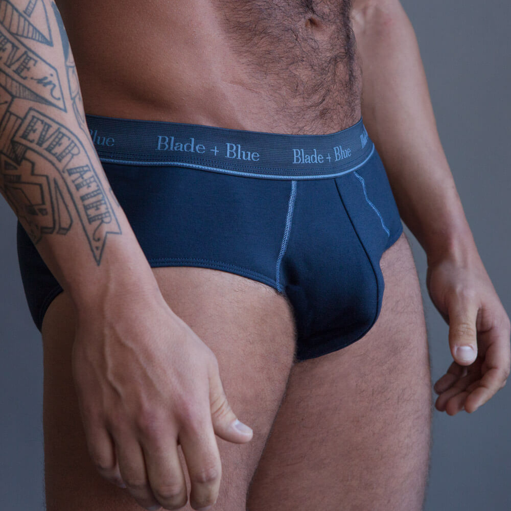 Navy Blue Classic Fit Brief Underwear - Made In USA