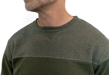 Martini Olive Green Chest Stripe Crewneck Sweatshirt