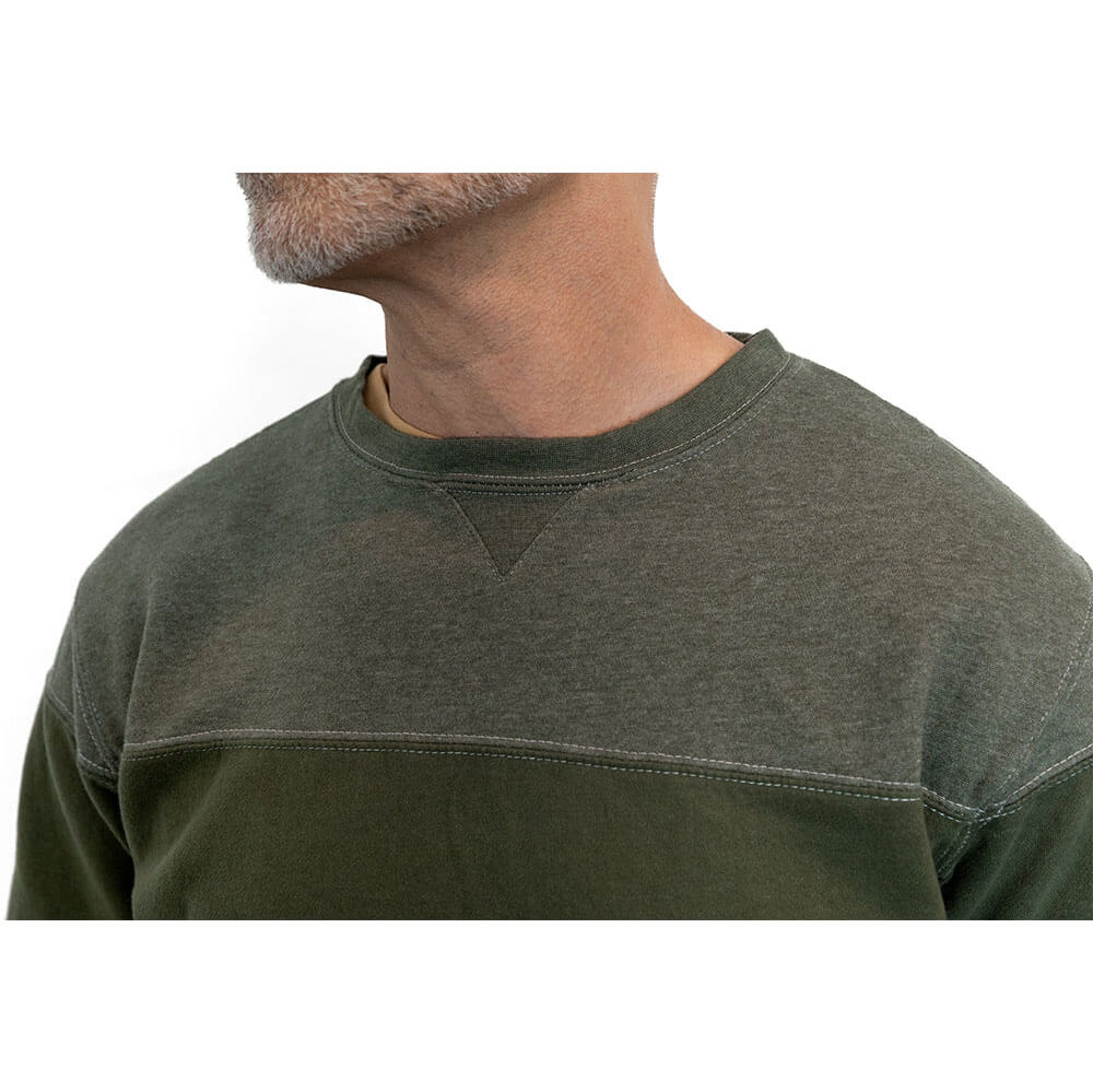 Martini Olive Green Chest Stripe Crewneck Sweatshirt