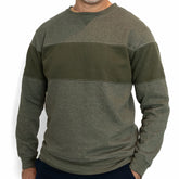 Martini Olive Green Chest Stripe Crewneck Sweatshirt