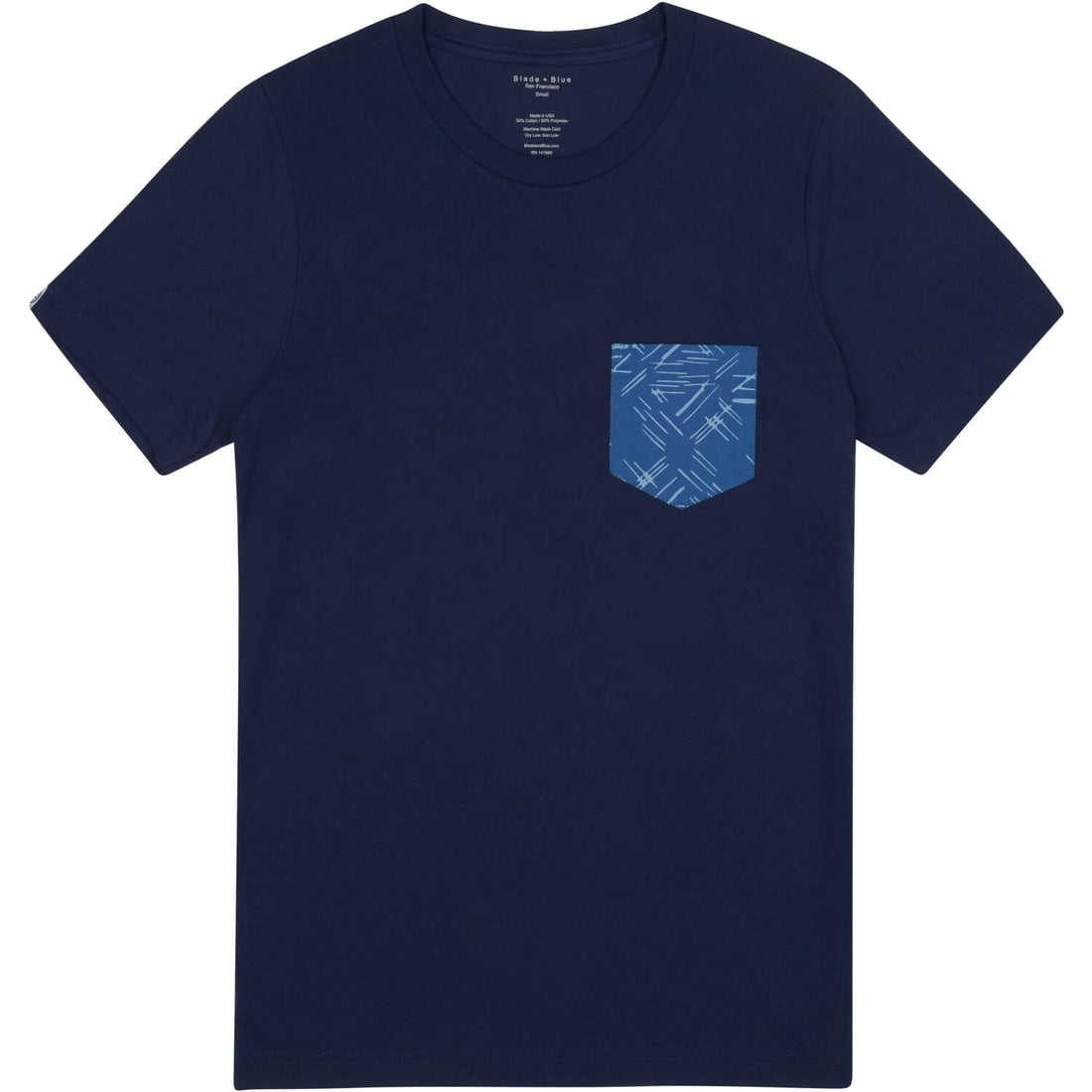 Navy With Blue Sky-Burst Pocket T-Shirt