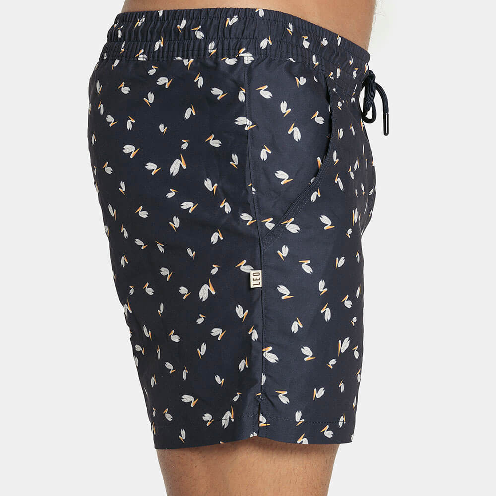 5&quot; Inseam Swim Trunk in Navy Blue Pelican Print