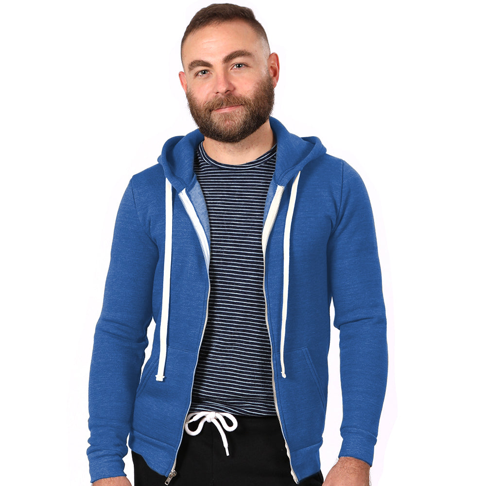 Royal Blue Marled Heather Full Zip Hoodie