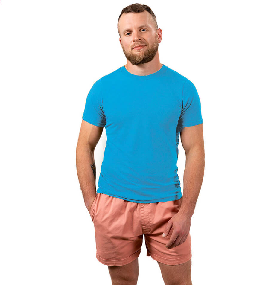 Aqua Blue Cotton T-Shirt