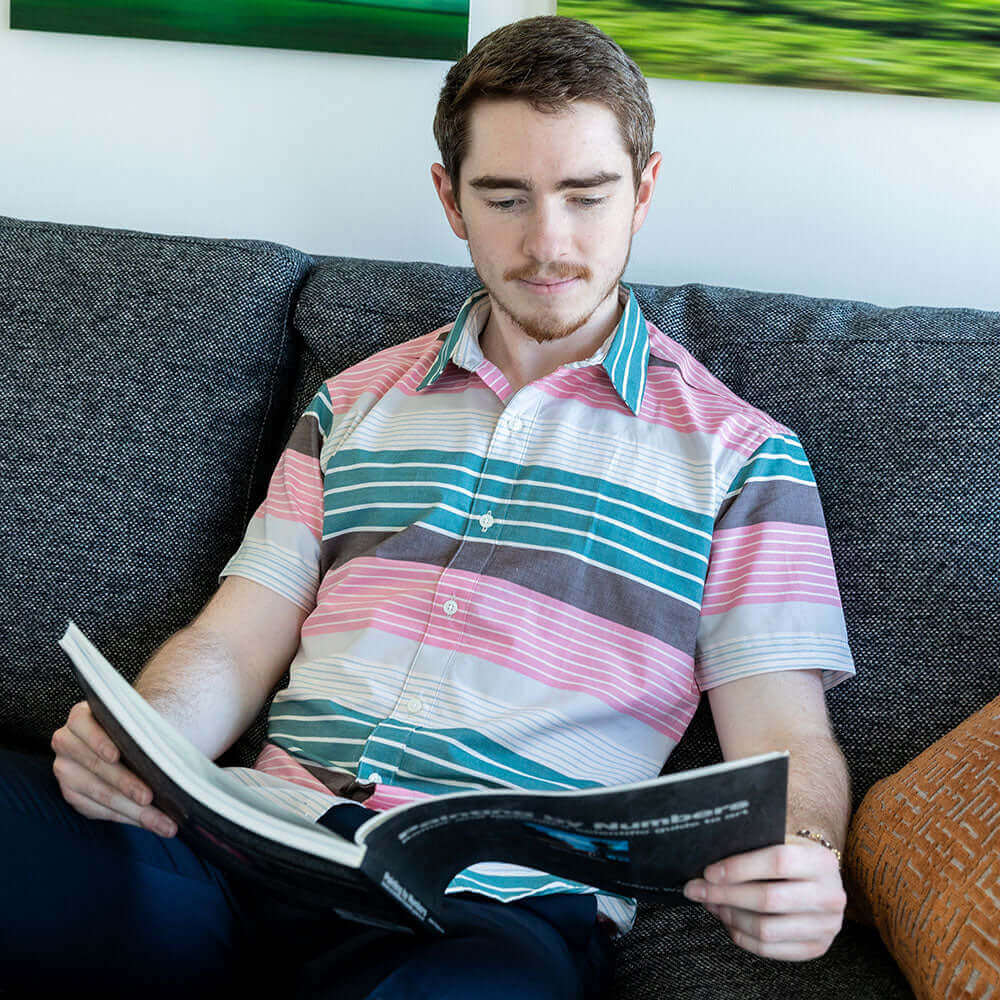 AUSTIN Short Sleeve Shirt in MultiColor Stripe