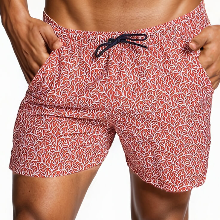 5&quot; Inseam Swim Trunk in Red Coral Print