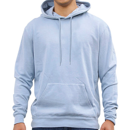 Pigment Dyed Lightweight Cotton Popover Hood in Ice Blue