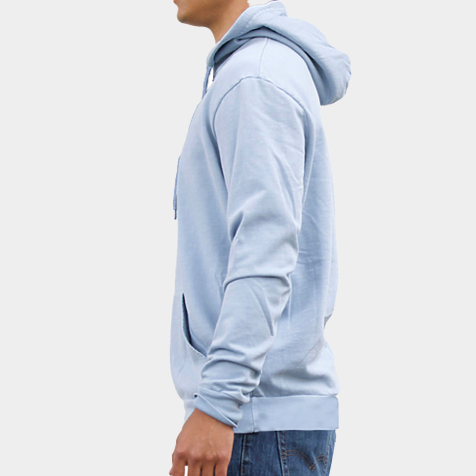 Pigment Dyed Lightweight Cotton Popover Hood in Ice Blue