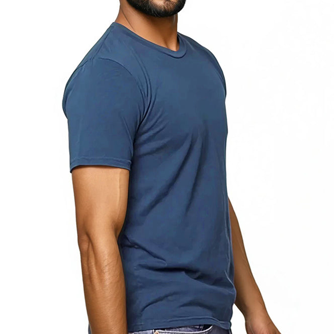 True Blue Pigment Dyed Cotton Classic Short Sleeve Tee - Made In USA