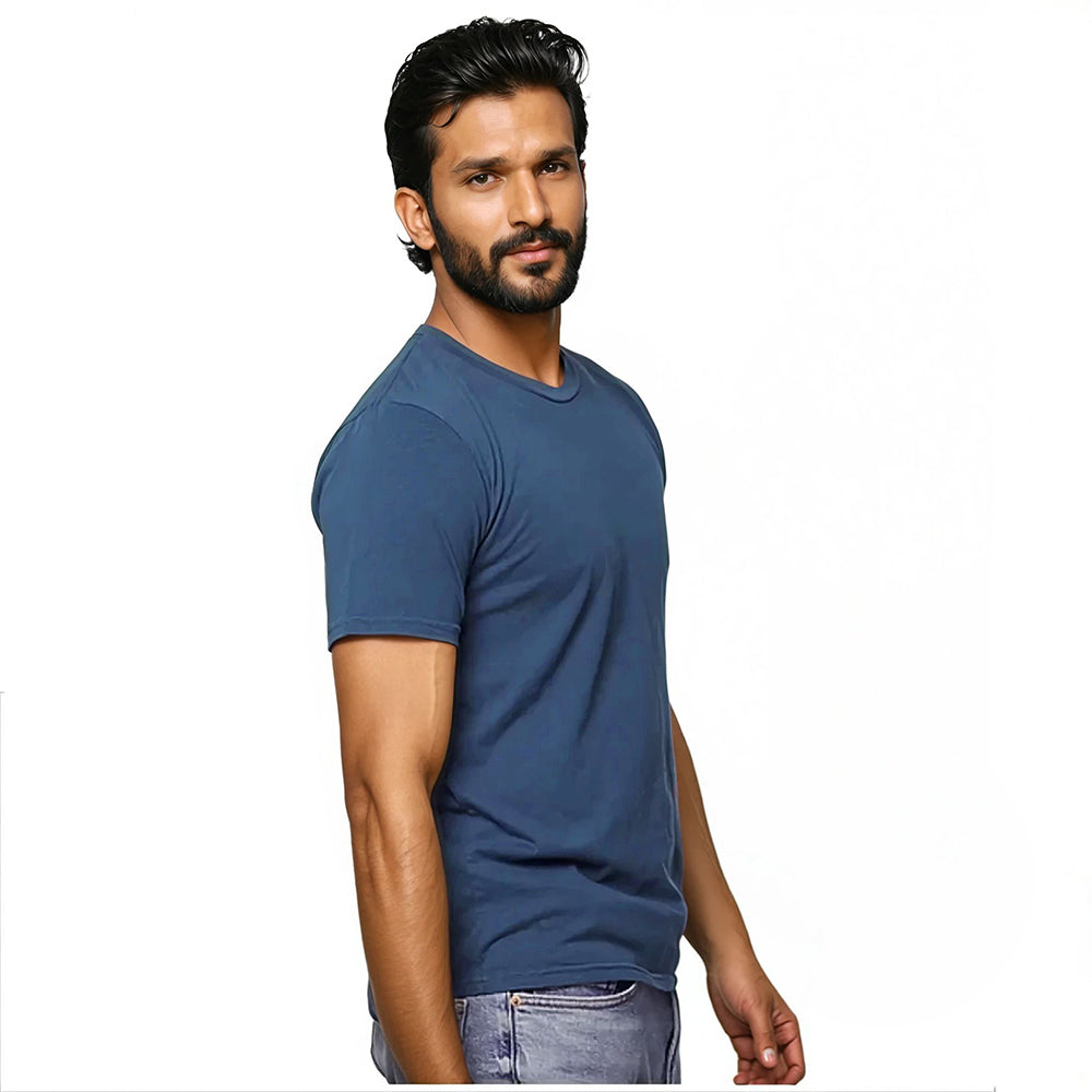 True Blue Pigment Dyed Cotton Classic Short Sleeve Tee - Made In USA