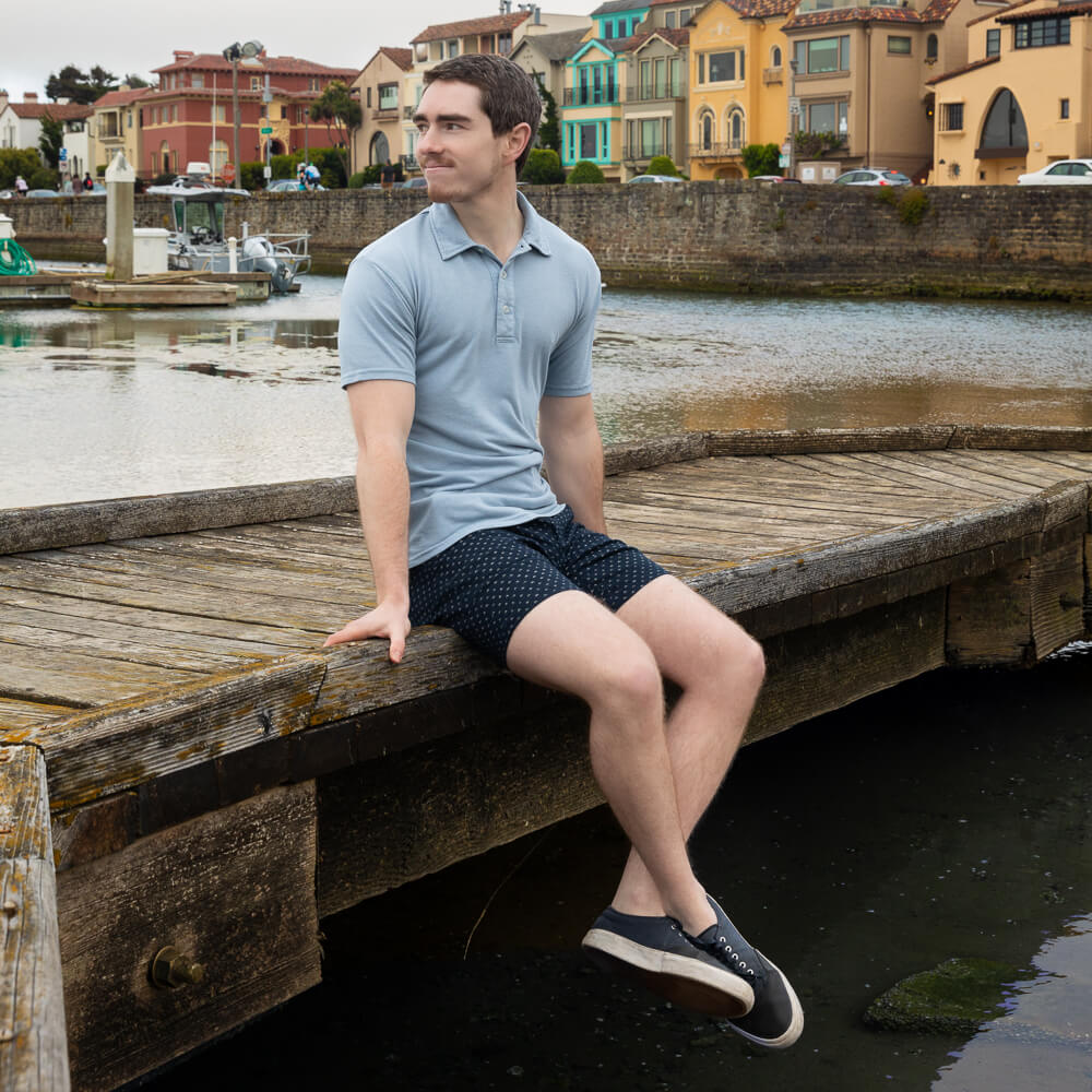 Pale Ice Blue Polo T-Shirt