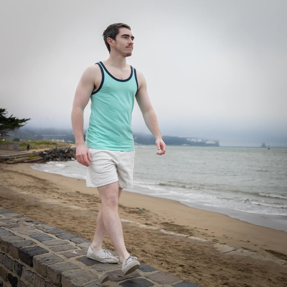 Mint Green Tri-Blend Varsity Tank Top