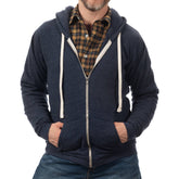 Navy Blue Marled Heather Full Zip Hoodie