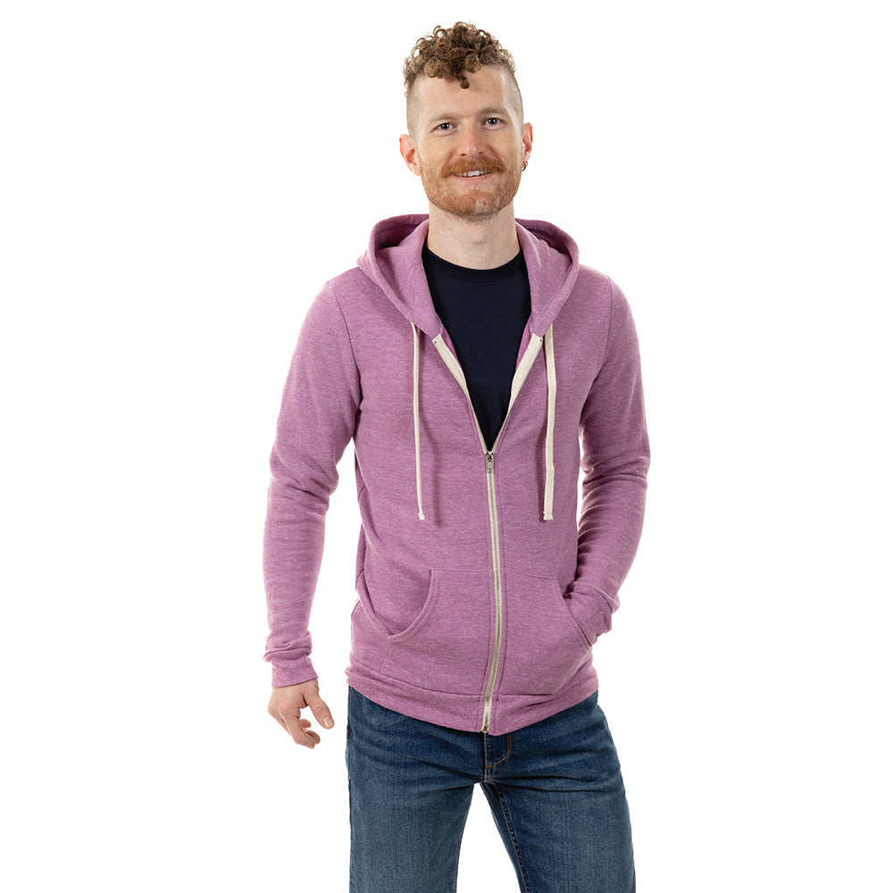 Orchid Purple Heather Full Zip Hoodie