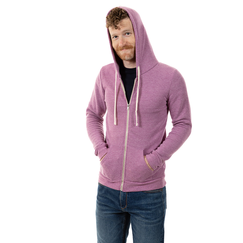 Orchid Purple Heather Full Zip Hoodie