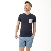 Navy Heather With Butterfly Pocket T-Shirt