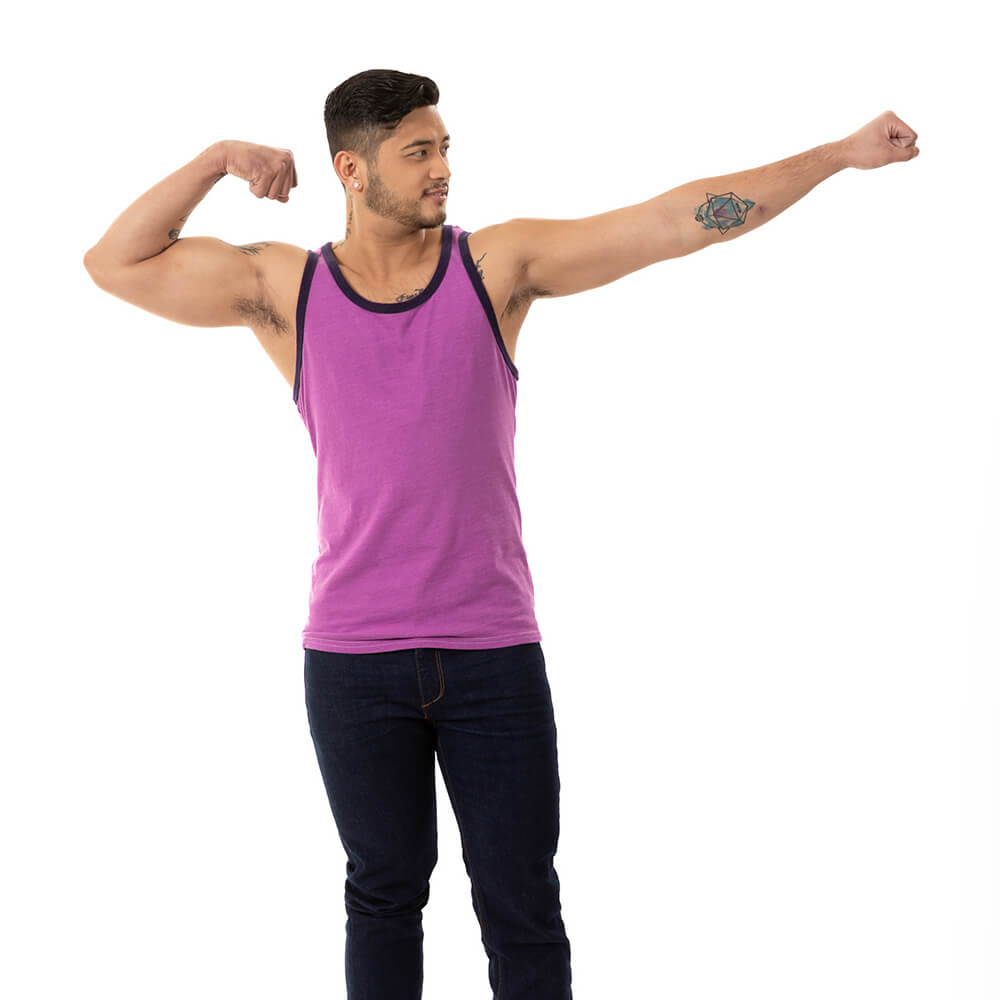 Luscious Purple Tri-Blend Varsity Tank Top