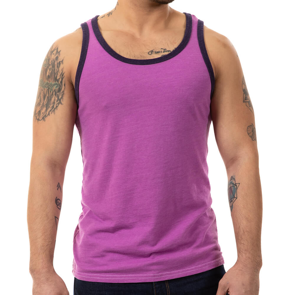 Luscious Purple Tri-Blend Varsity Tank Top